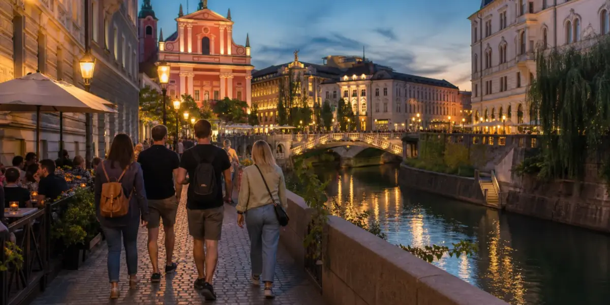 Immagine editoriale di Lubiana, Slovenia, per organizzare un viaggio di gruppo