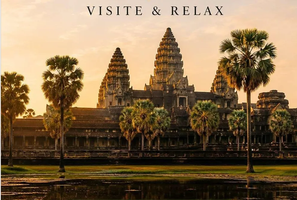 Angkor Wat al tramonto in Cambogia, proposta di viaggio di gruppo Eli & Moni