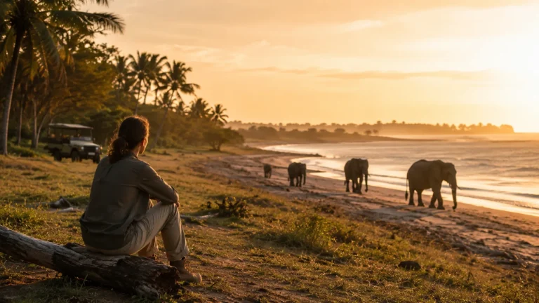 Tanzania Safari Oceano Elefanti Tramonto