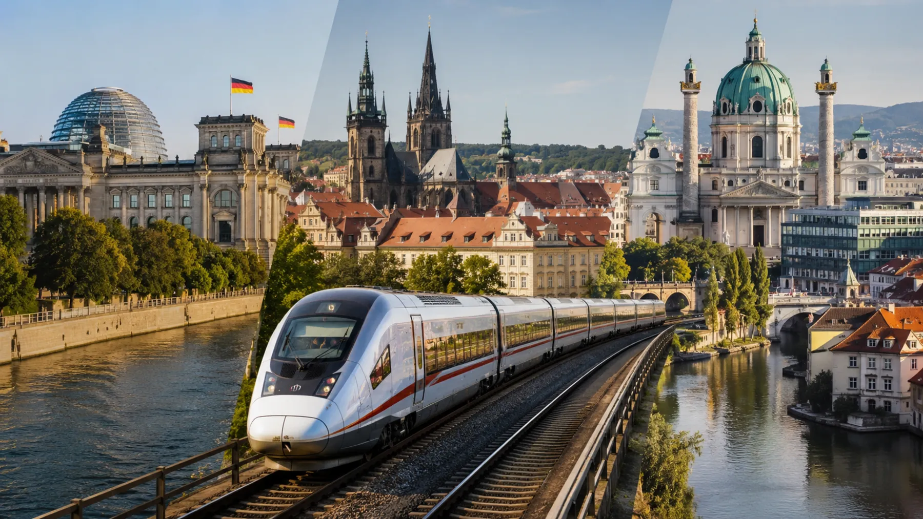 Berlino, Praga e Vienna in treno